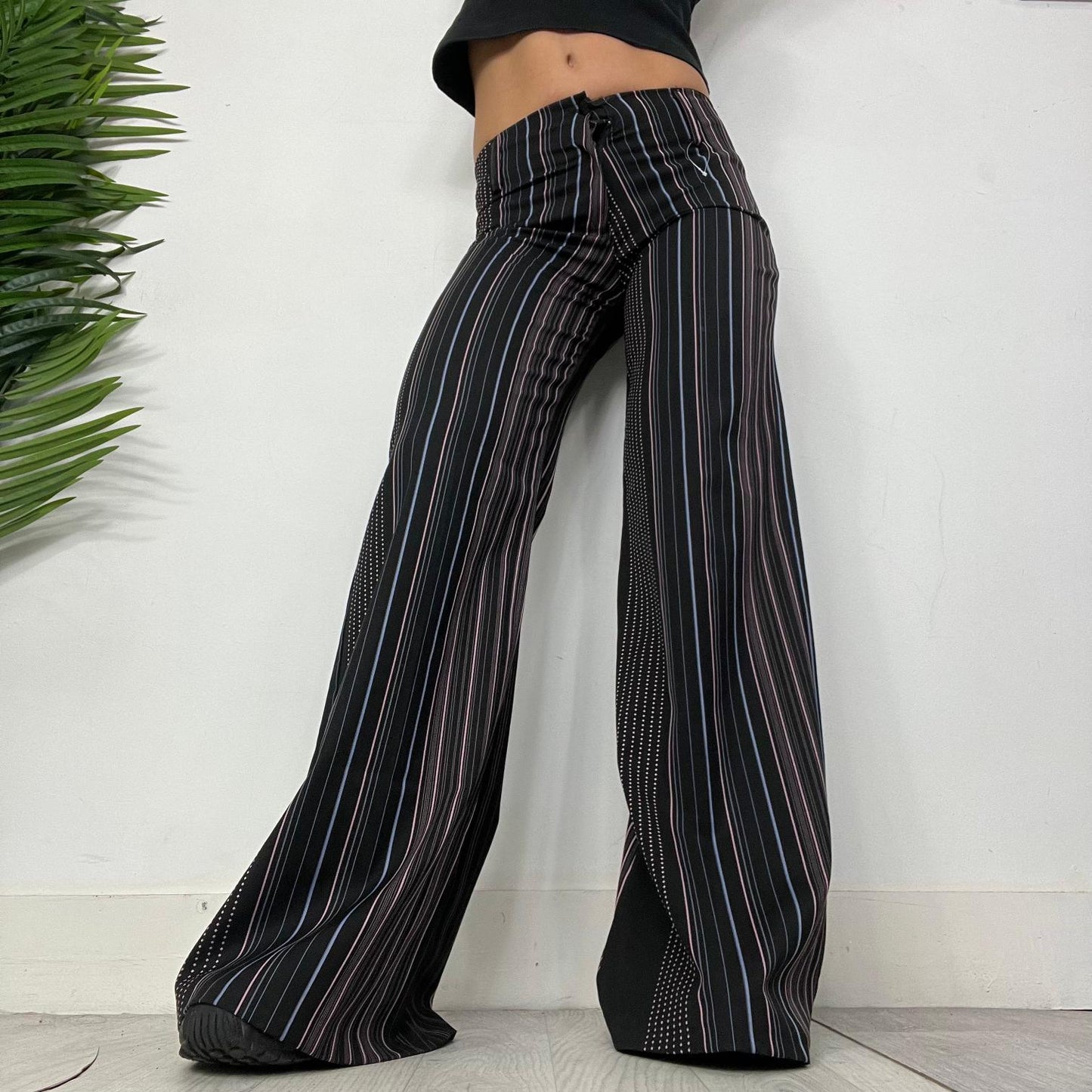 Low Rise Pinstripe Trousers