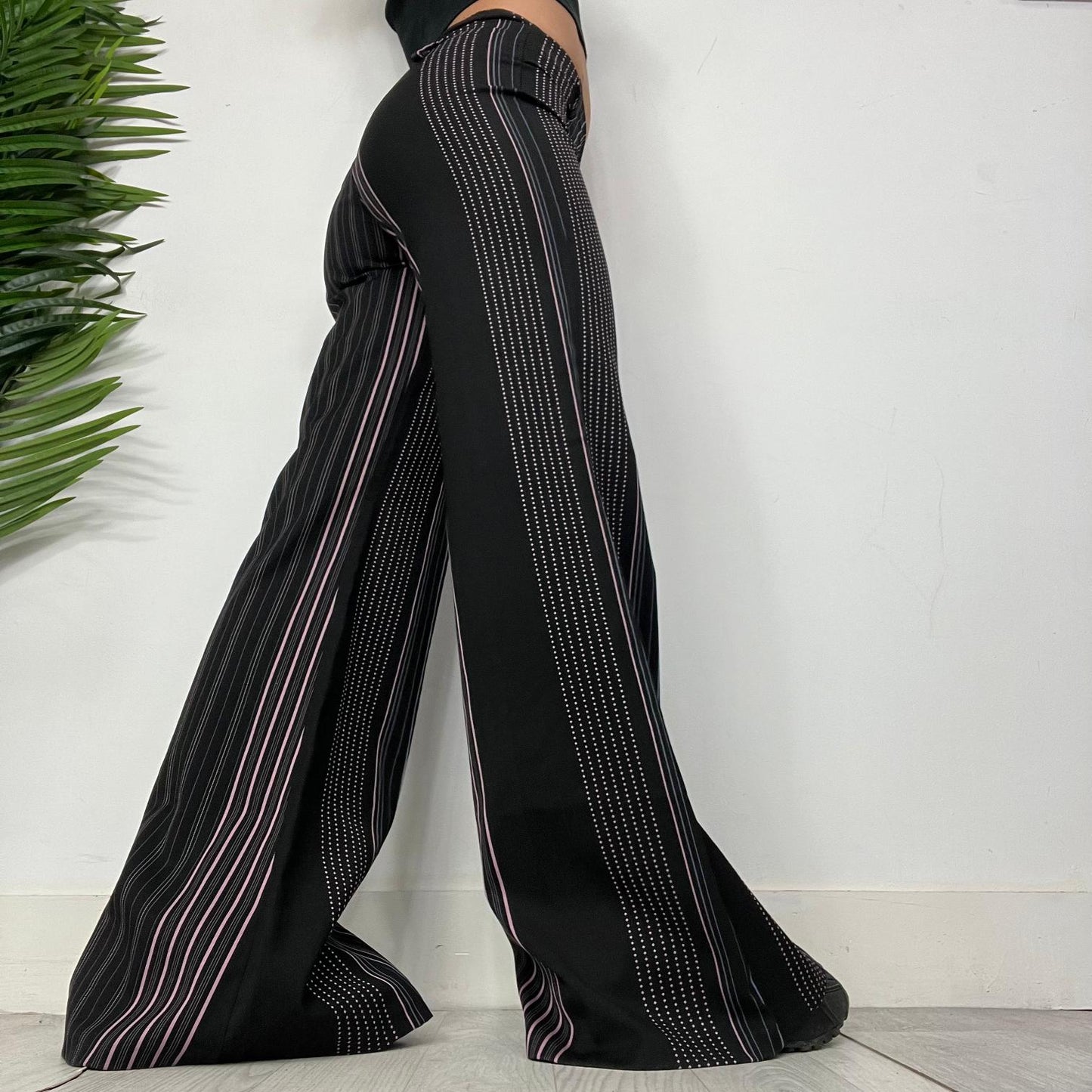 Low Rise Pinstripe Trousers