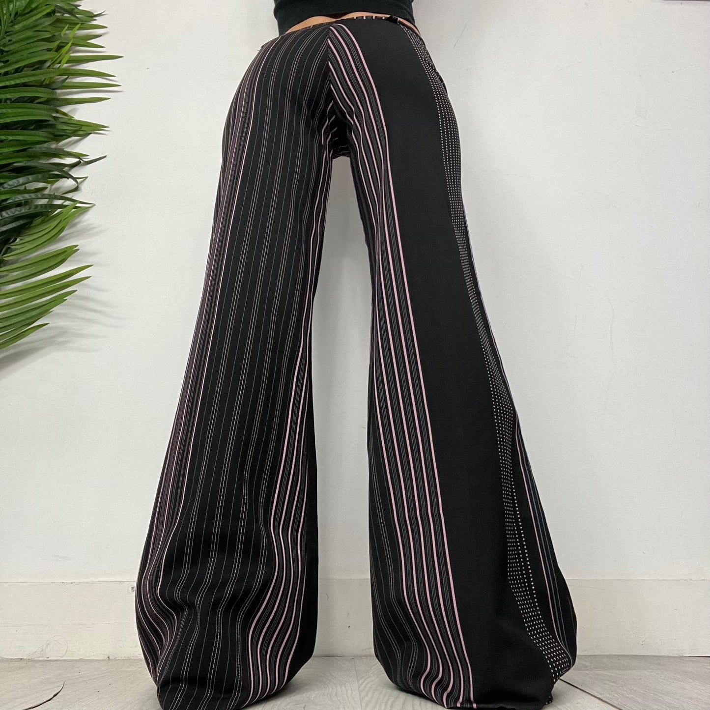 Low Rise Pinstripe Trousers