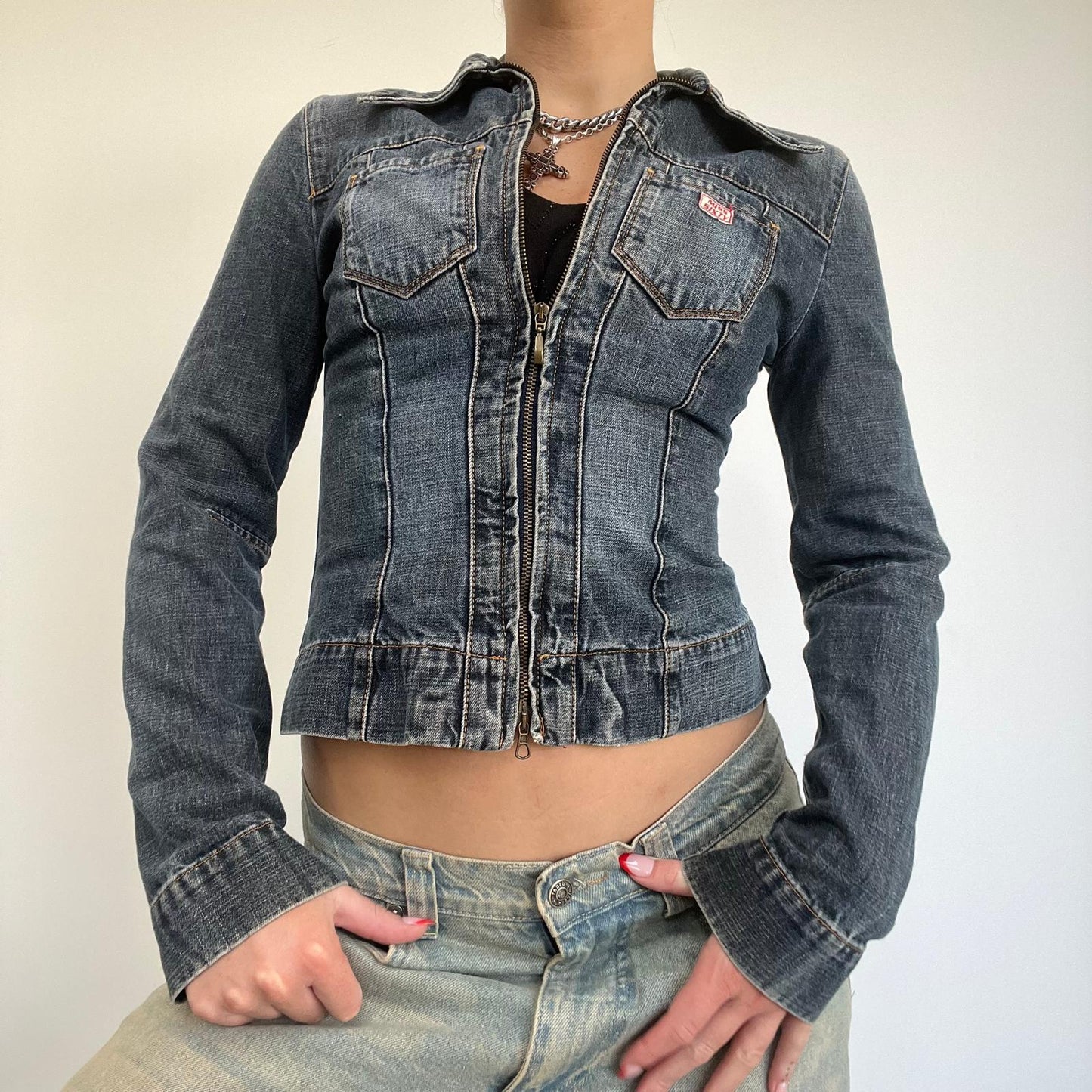 MISS SIXTY zip up denim jacket - S