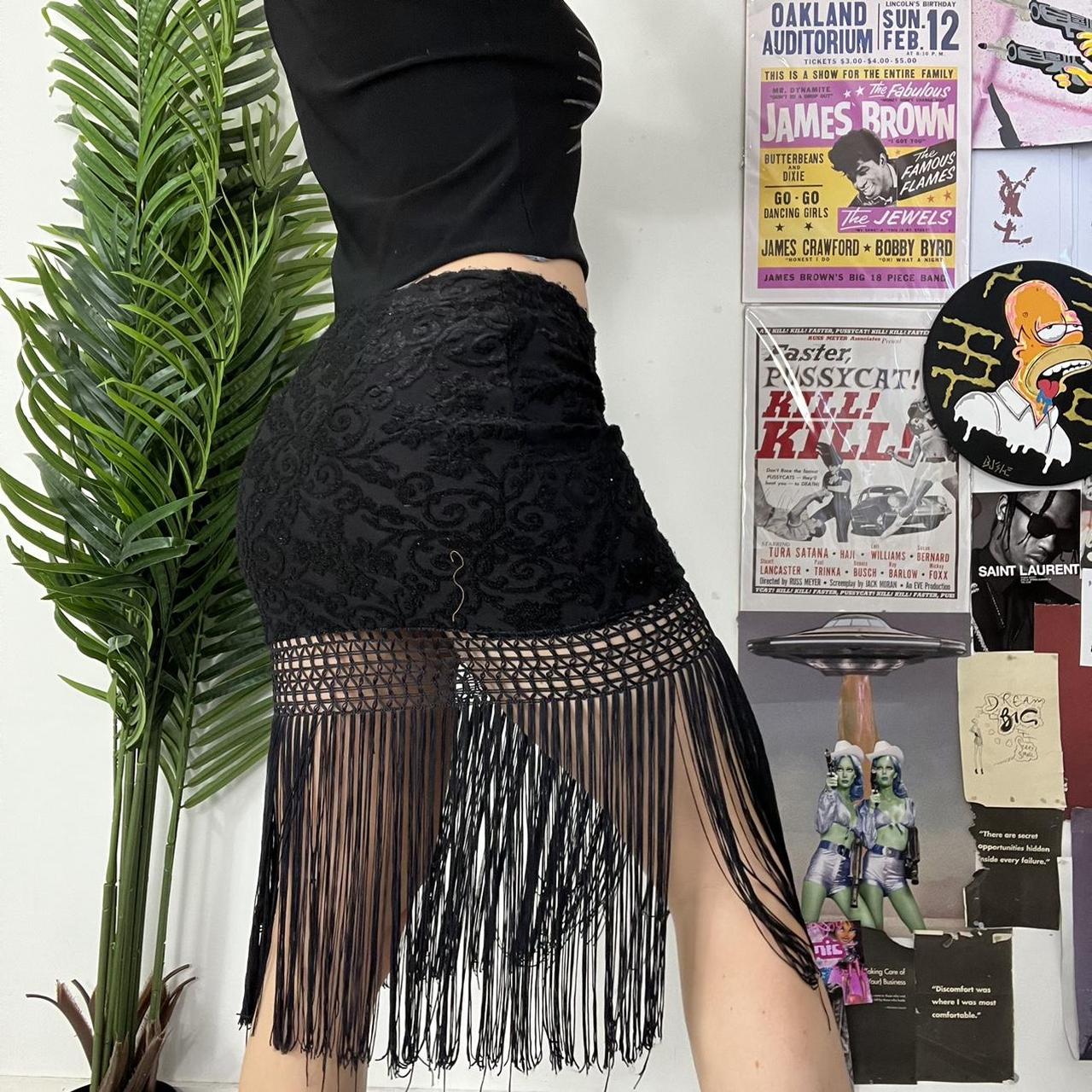 Mesh black mini skirt