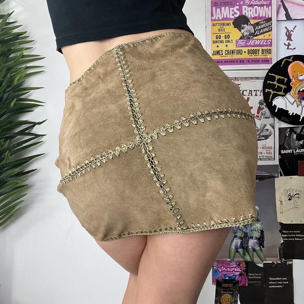 Suede mini skirt