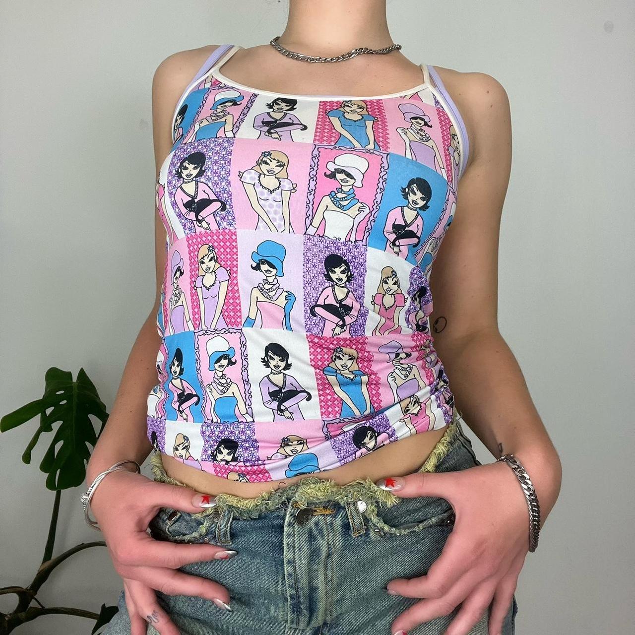 Graphic print comic vest top