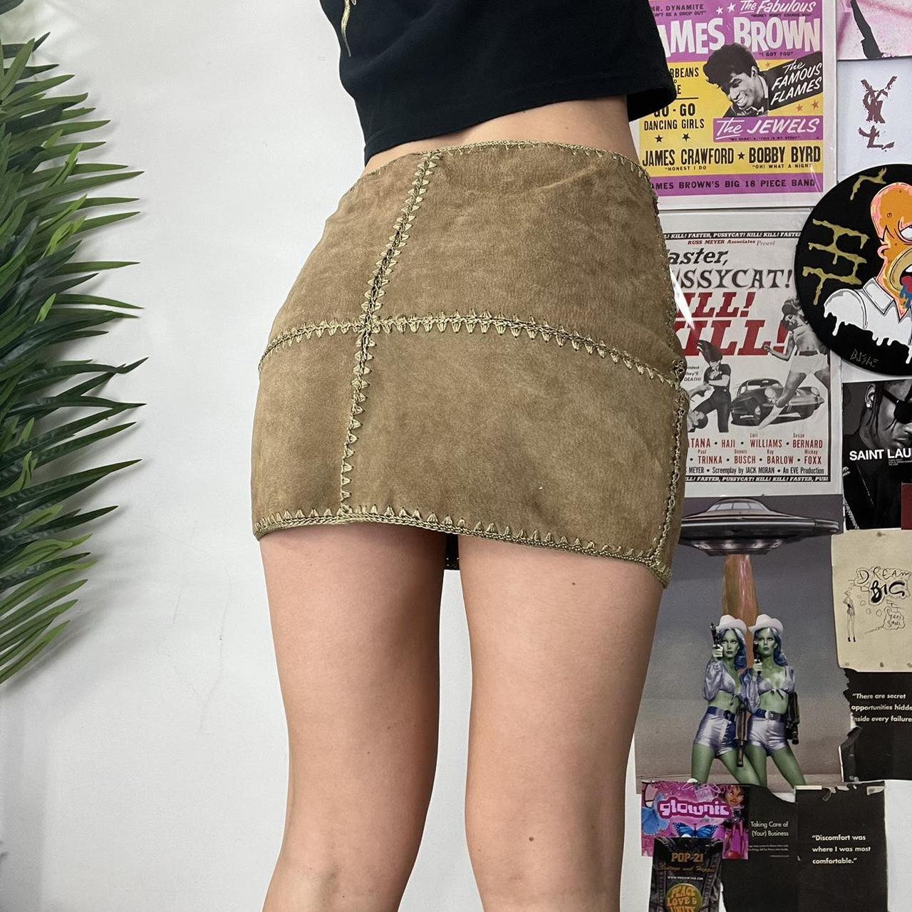 Suede mini skirt