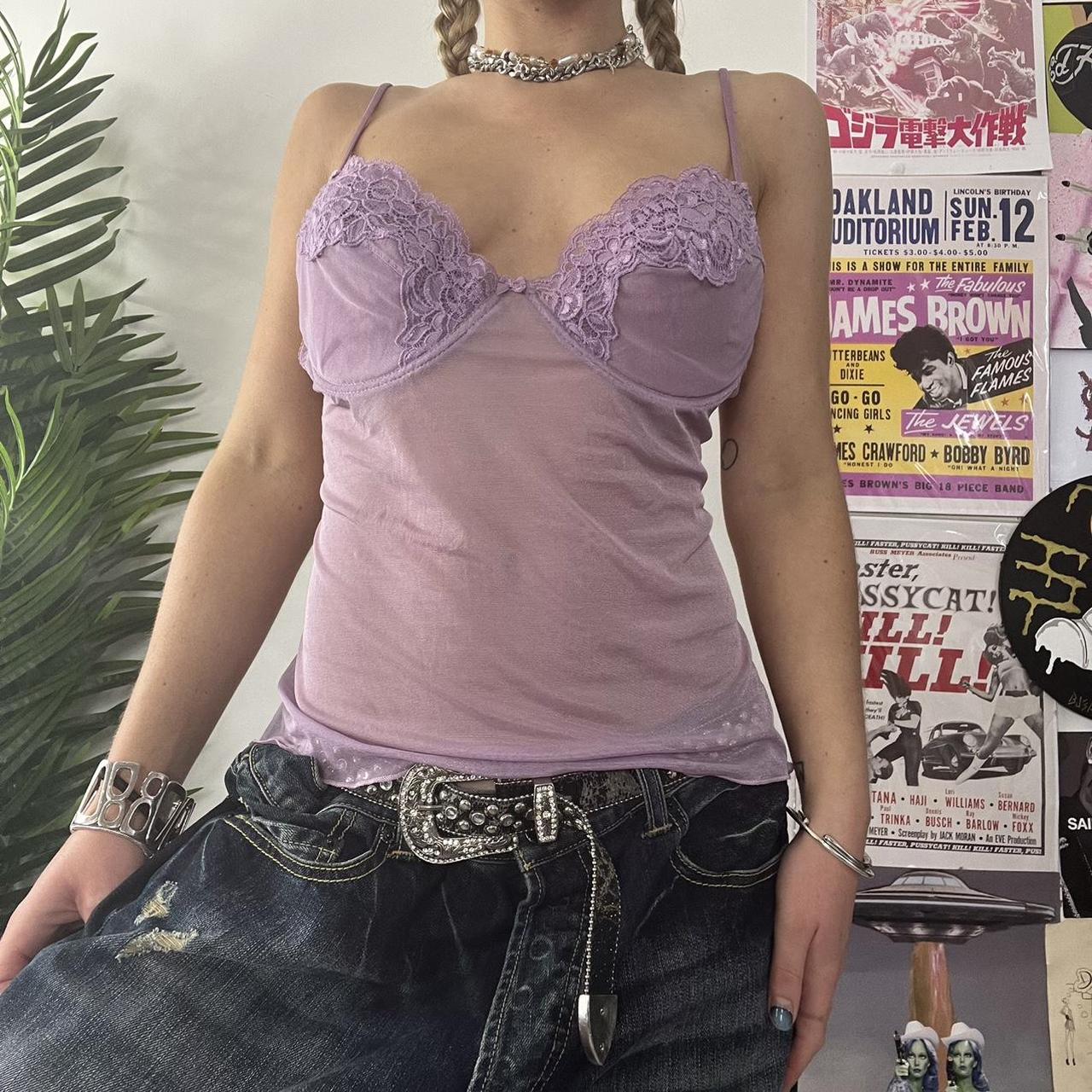 Lilac mesh corset top