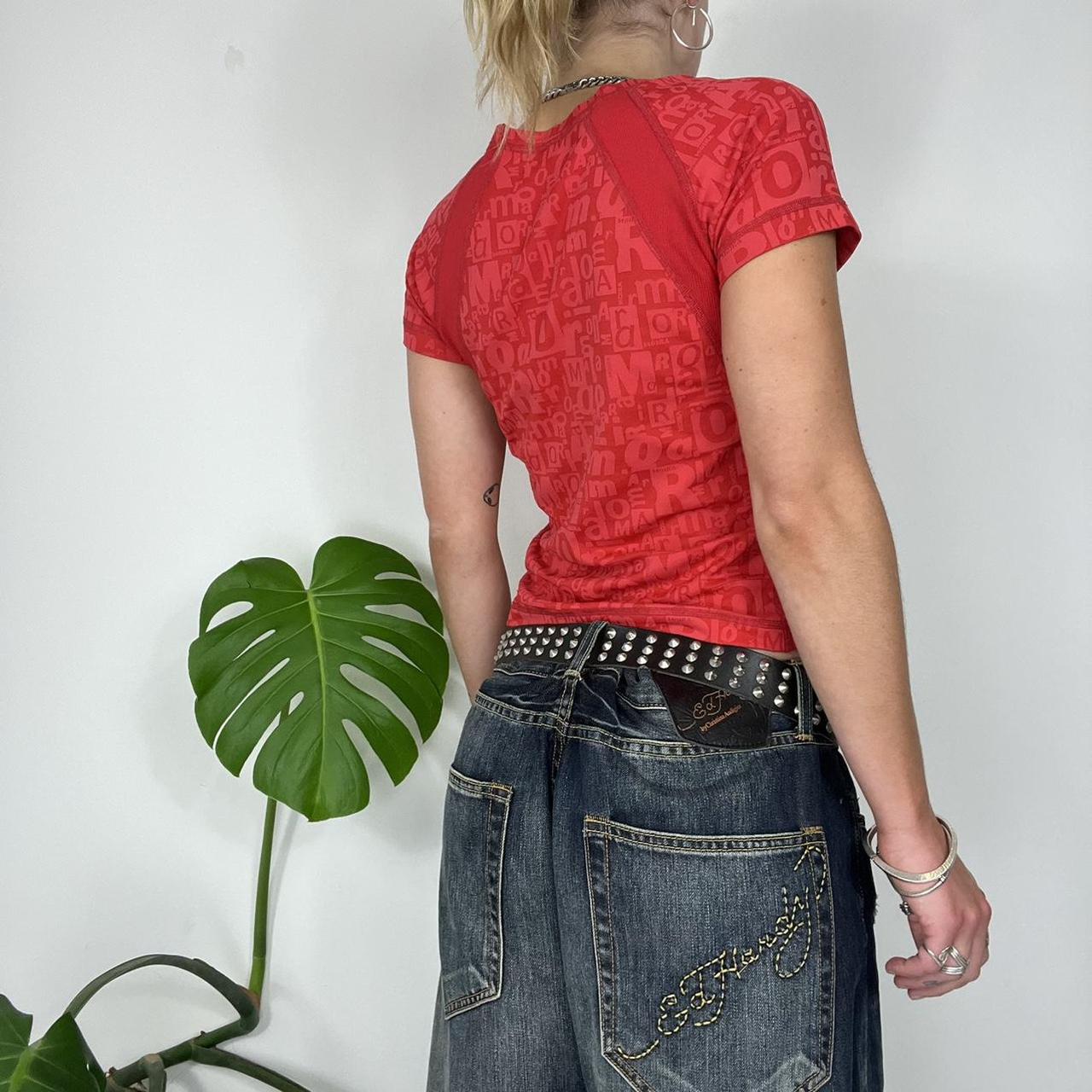 Red baby tee crop top