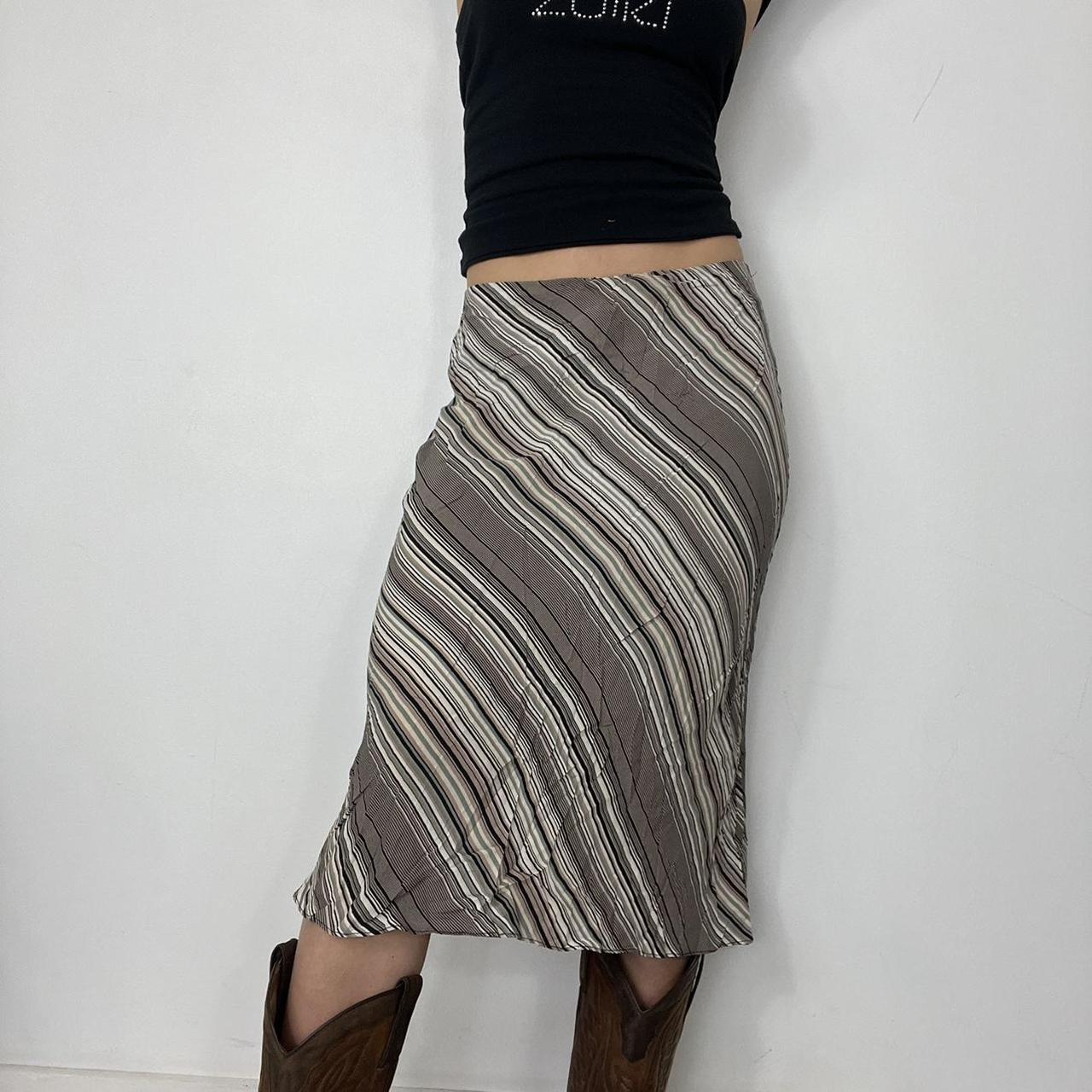 Midaxi striped skirt