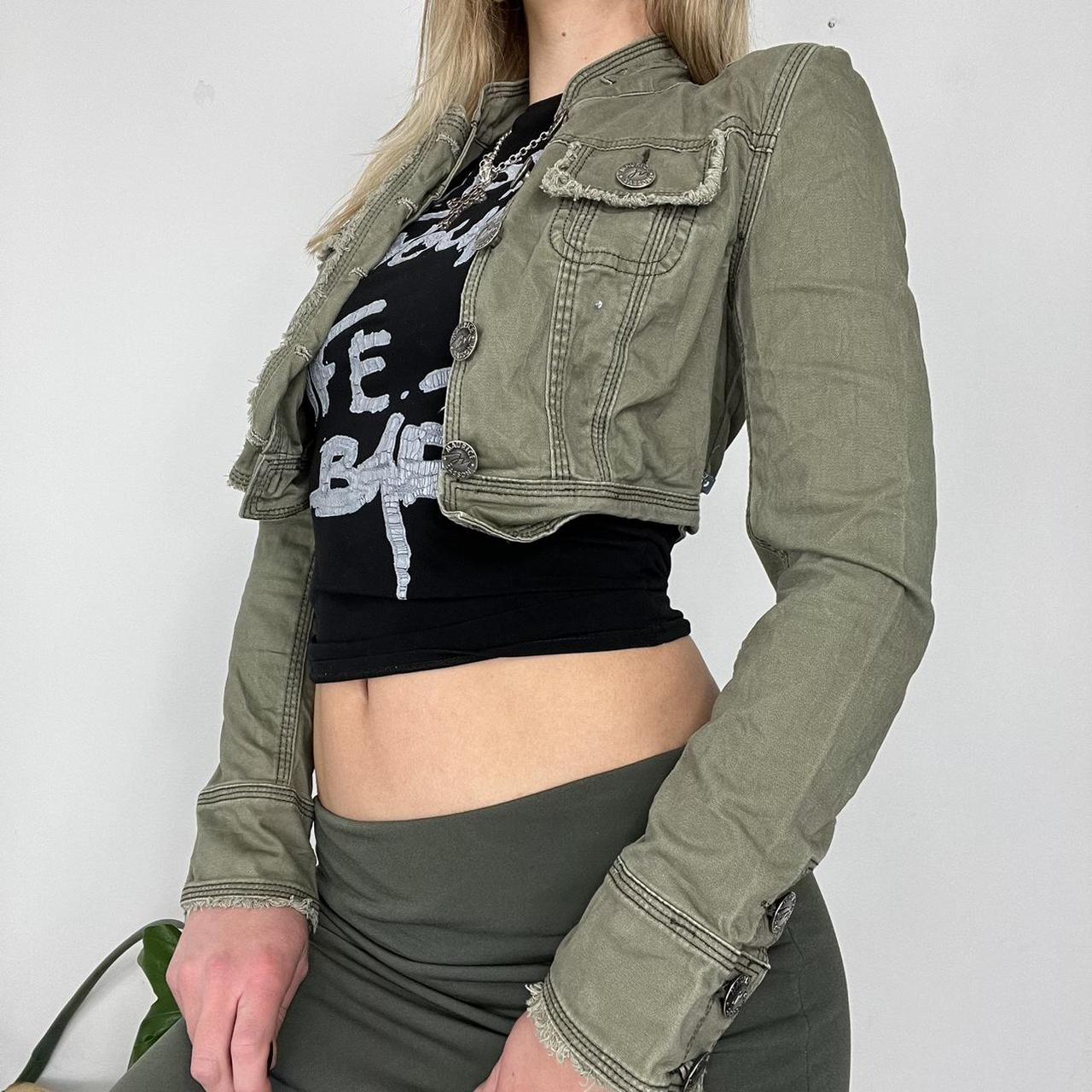 Khaki mini cropped jacket