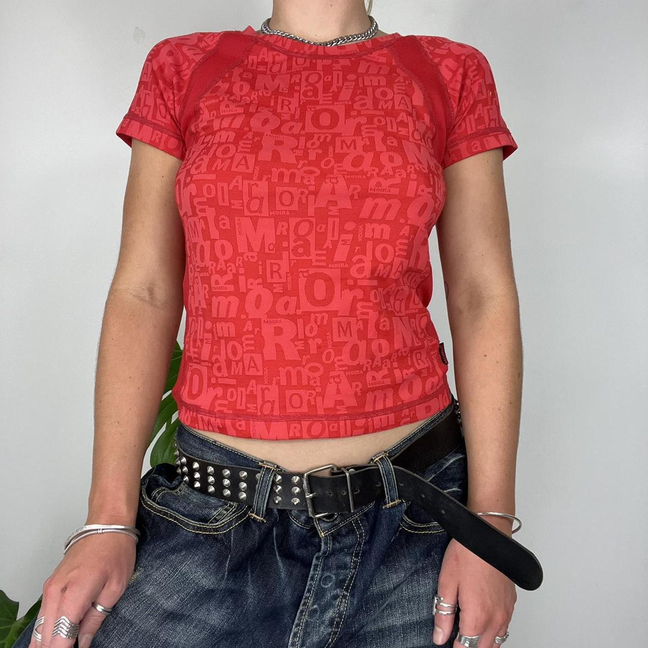 Red baby tee crop top