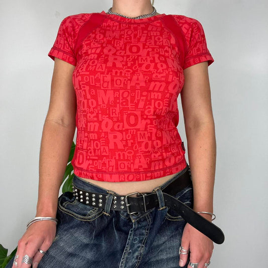 Red baby tee crop top