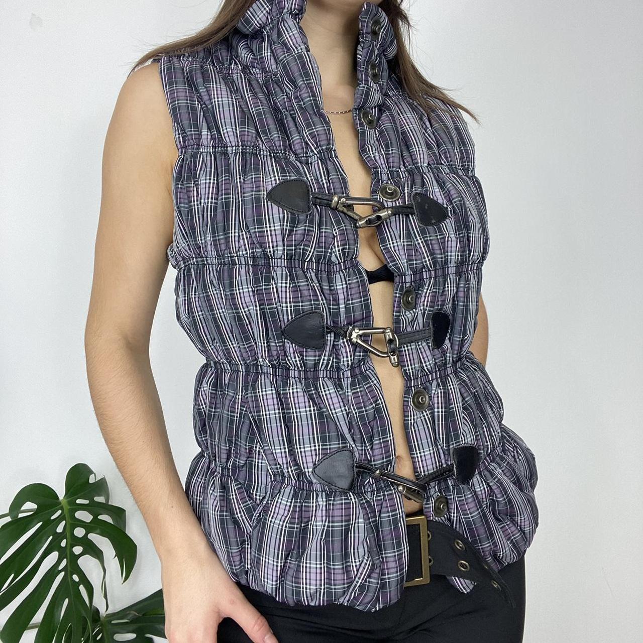 Tartan purple body warmer/gilet