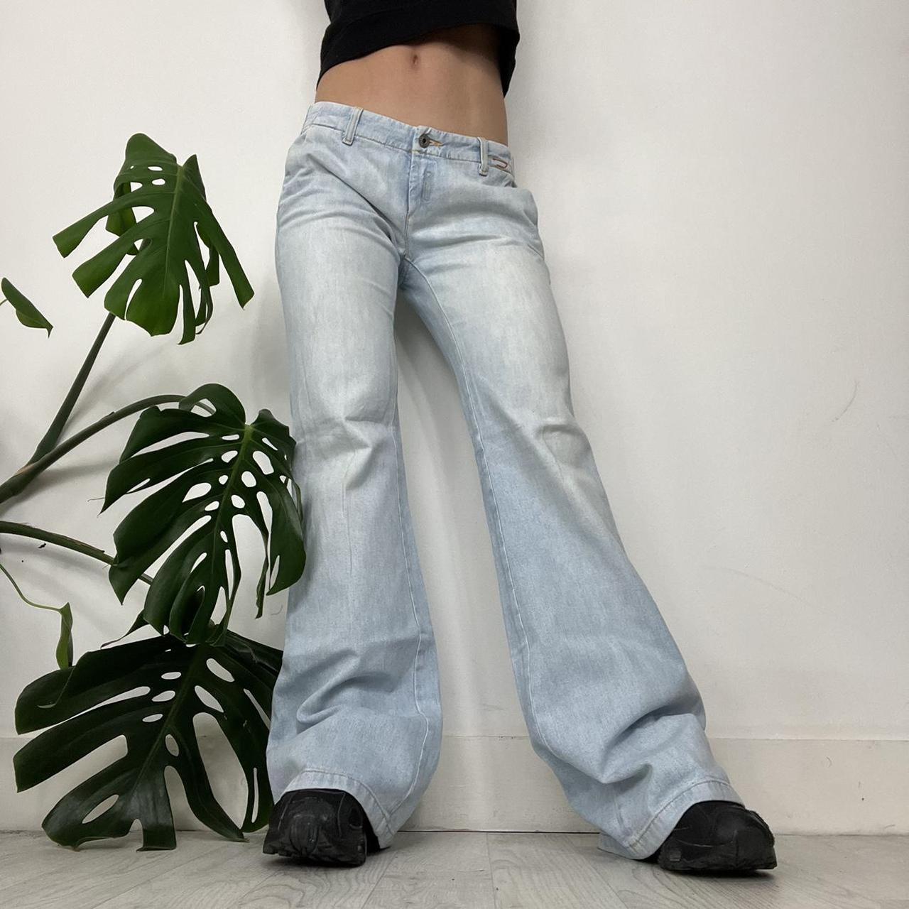 90s DIESEL baggy light wash flared jeans