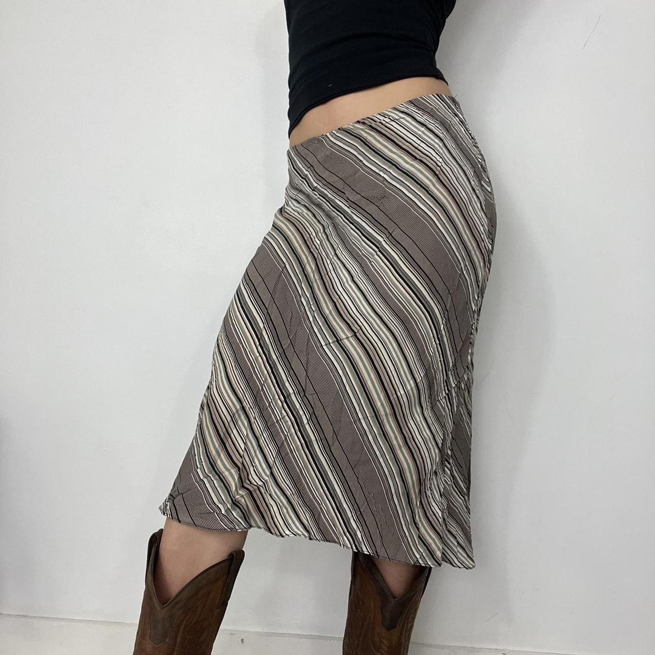 Midaxi striped skirt