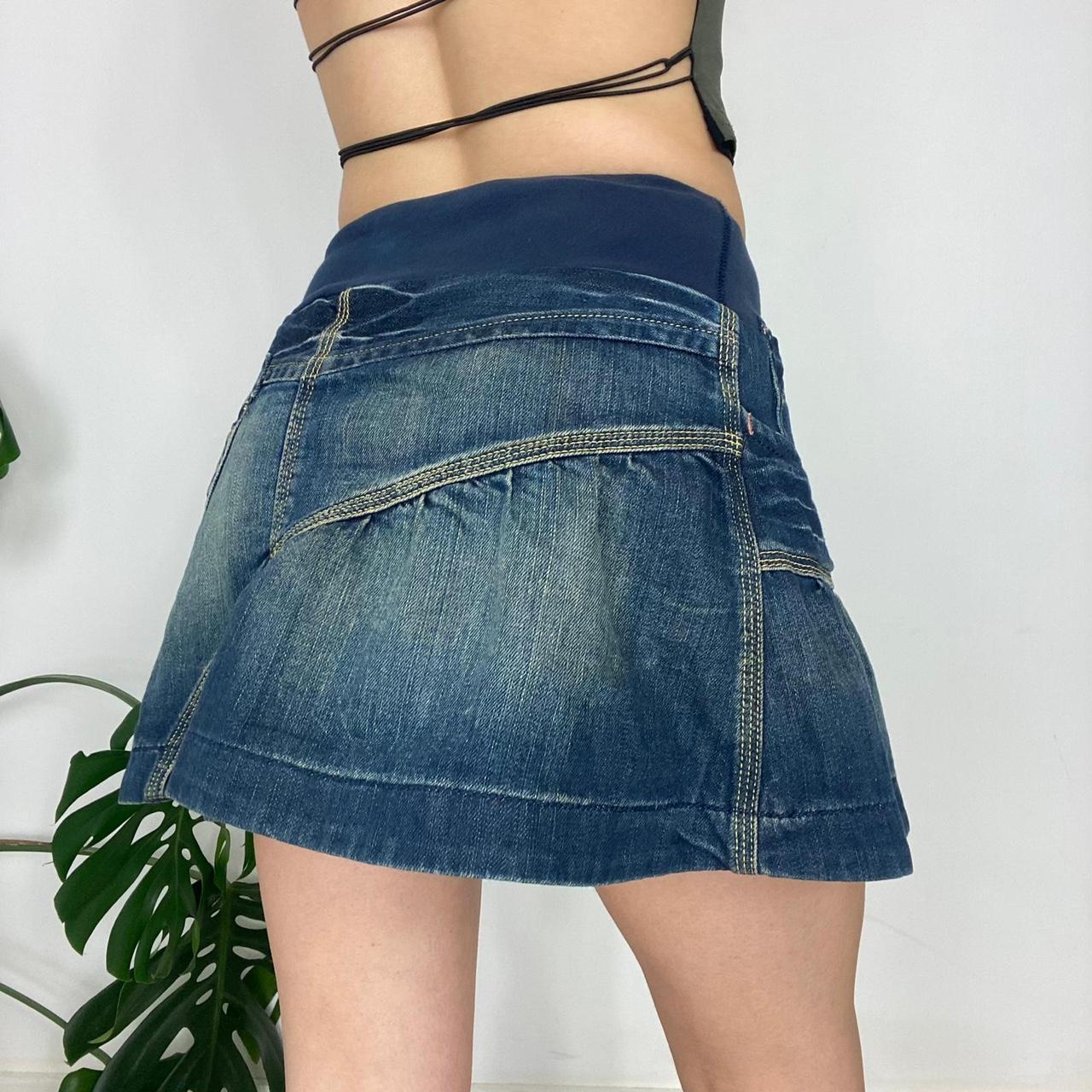 denim mini wrap skirt