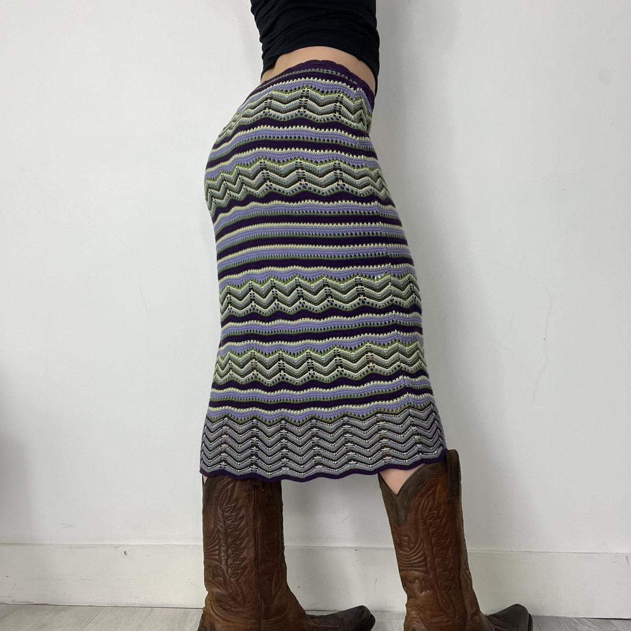 Knitted crochet midi maxi skirt