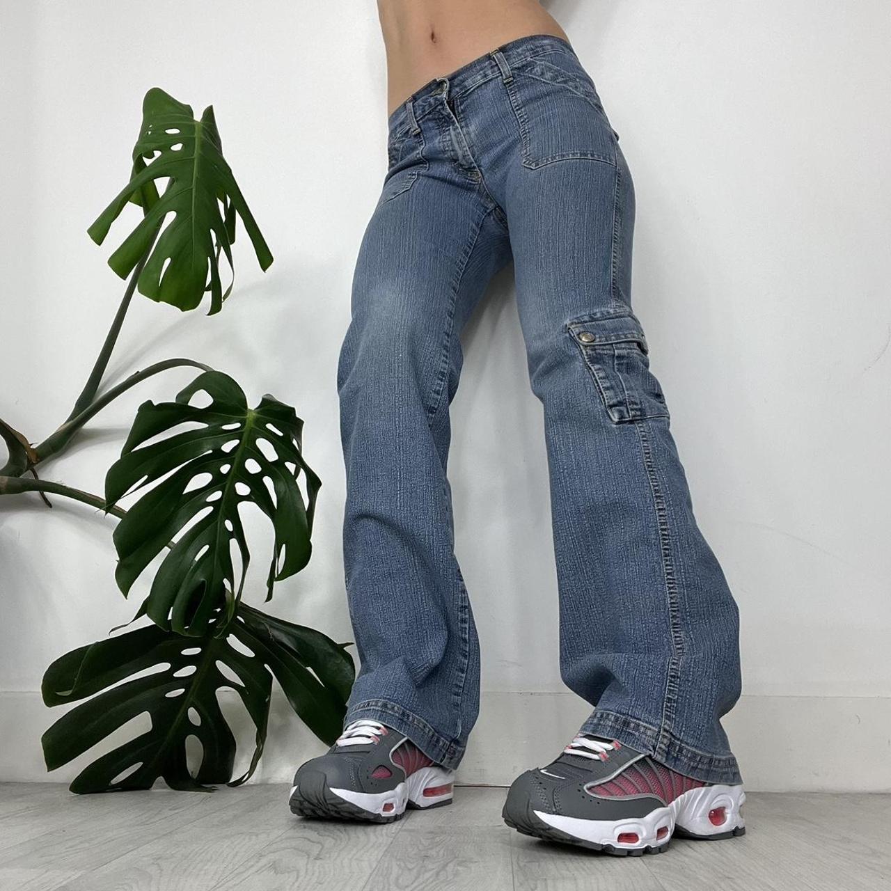 Flared denim stretch jeans