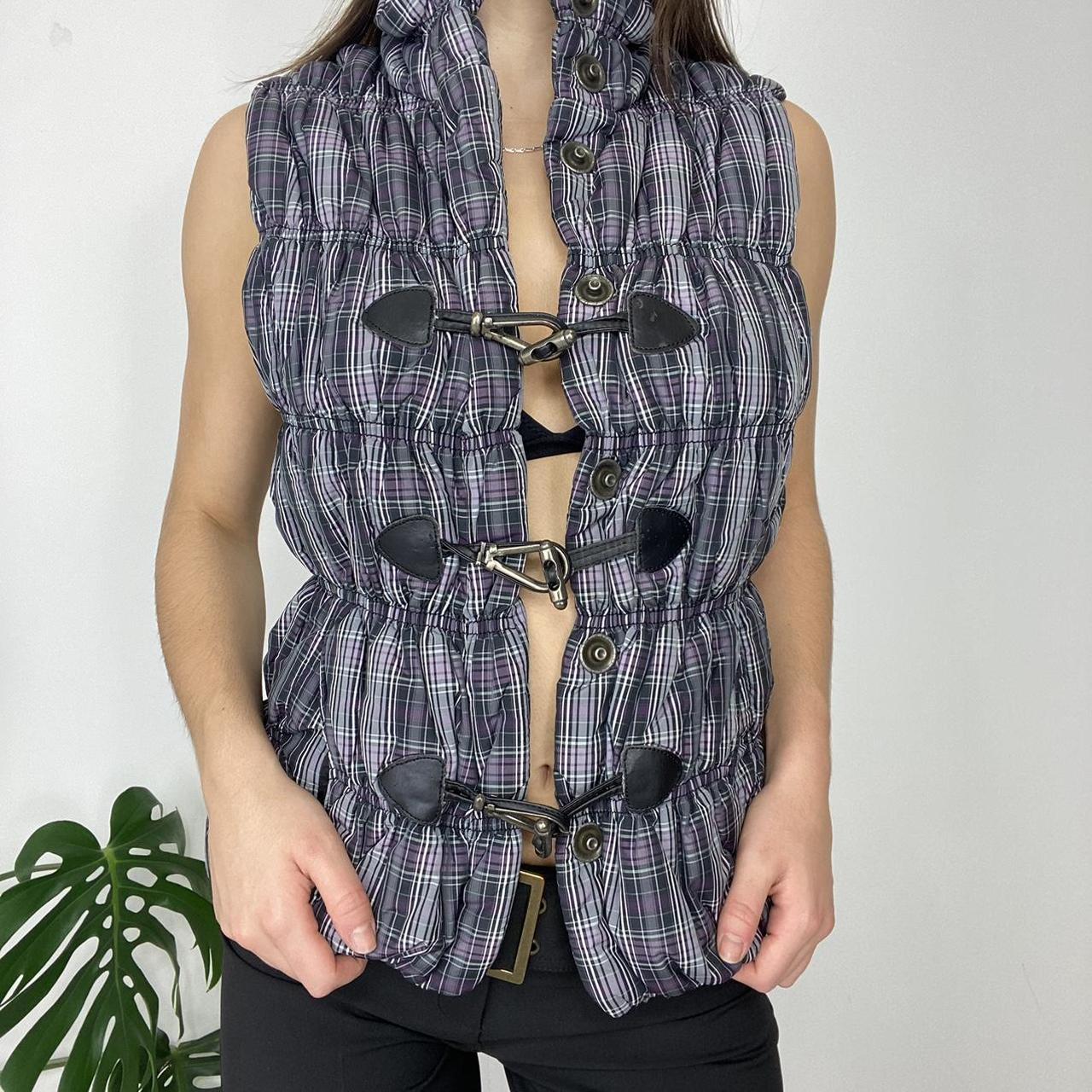 Tartan purple body warmer/gilet