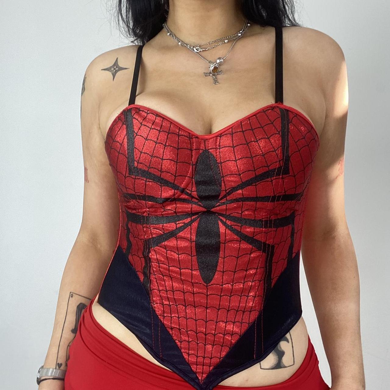 HALLOWEEN spider man corset glitter top