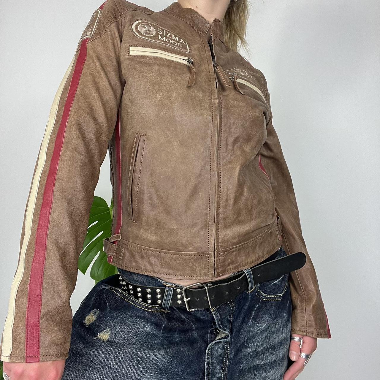 Real leather moto jacket