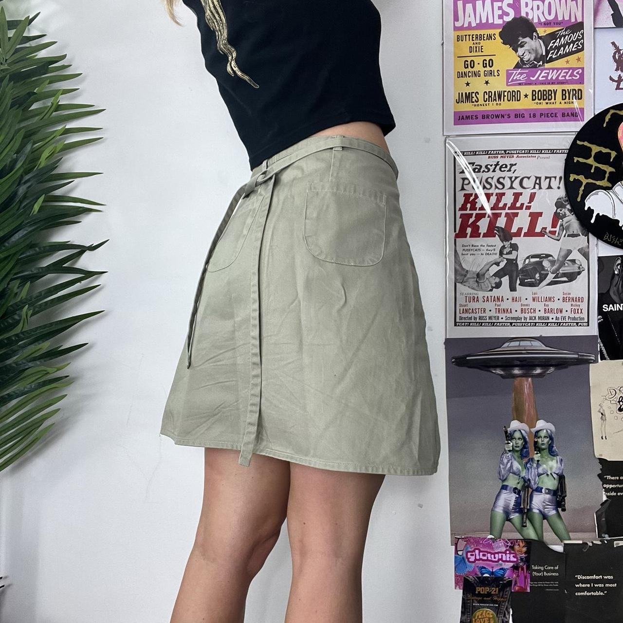 RALPH LAUREN adjustable khaki wrap skirt