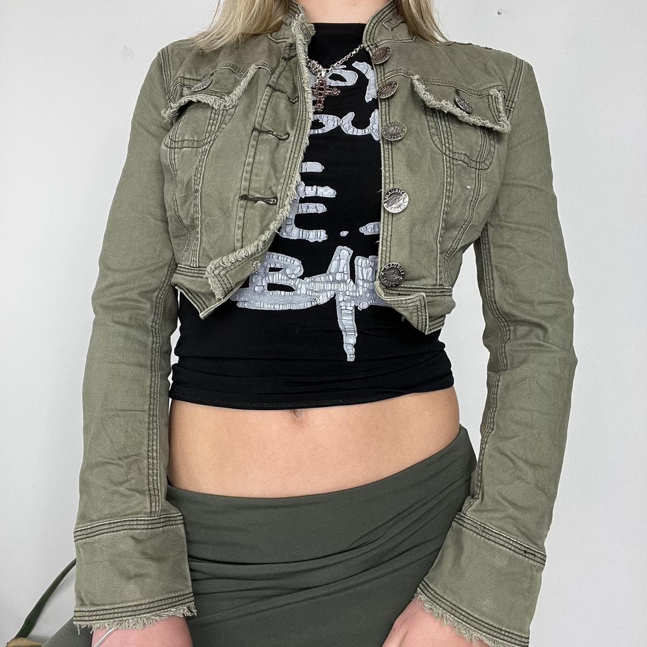 Khaki mini cropped jacket