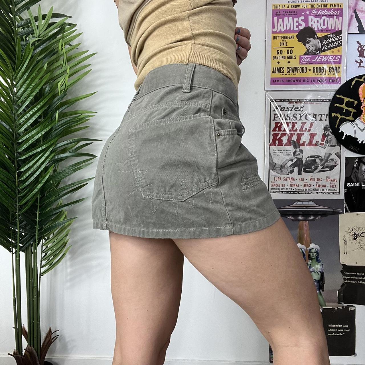 PIMKIE khaki cargo low rise mini skirt