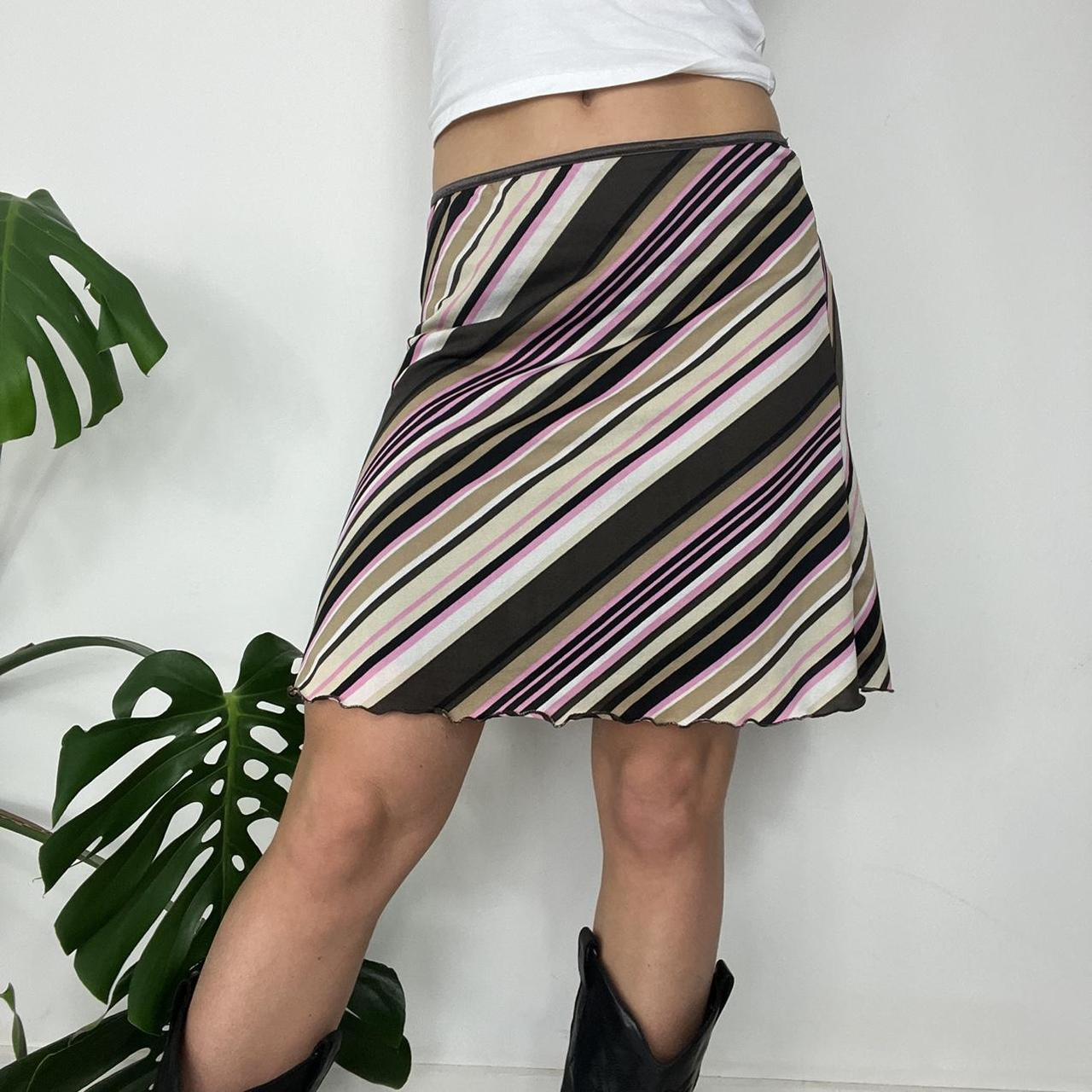 Diagonally striped skirt