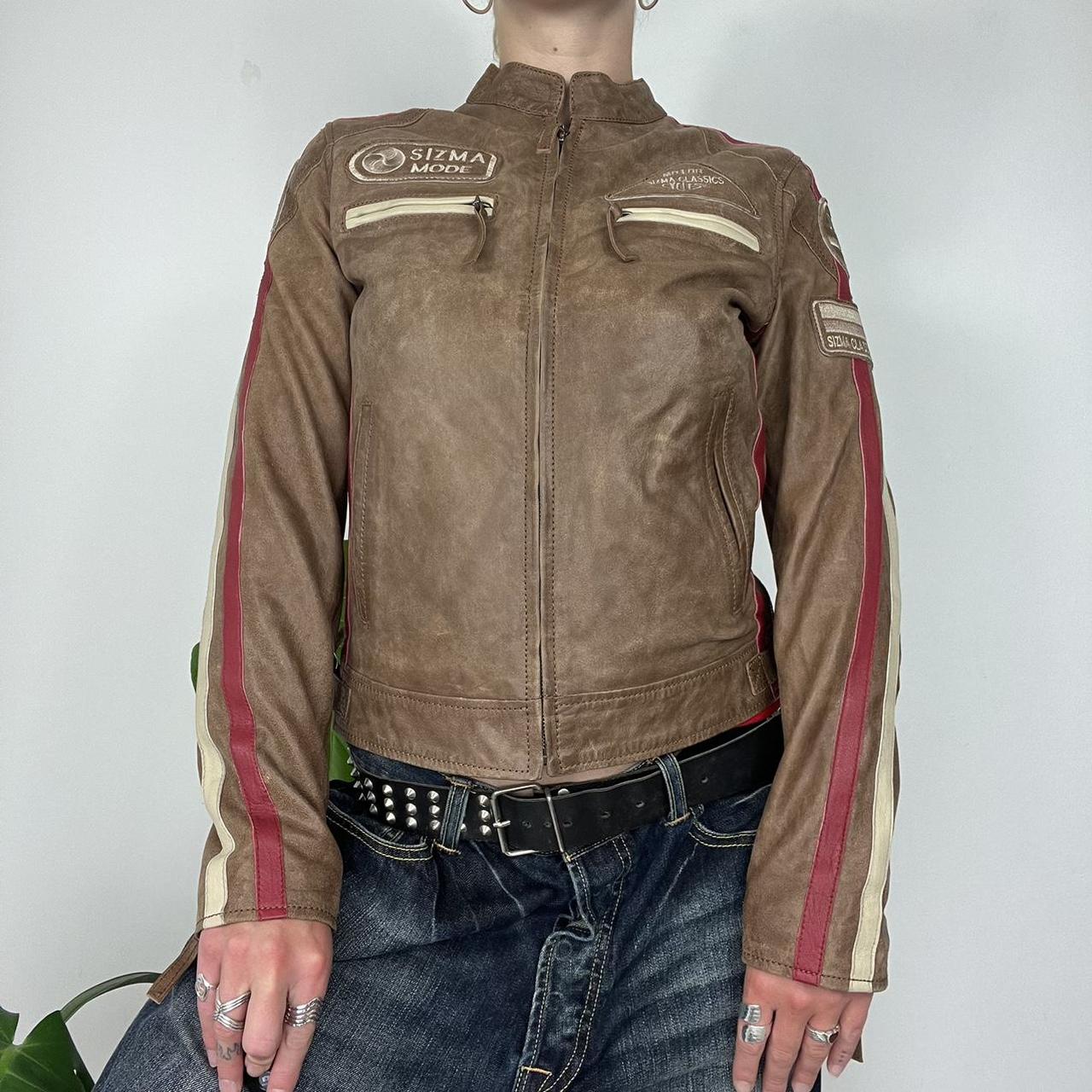 Real leather moto jacket